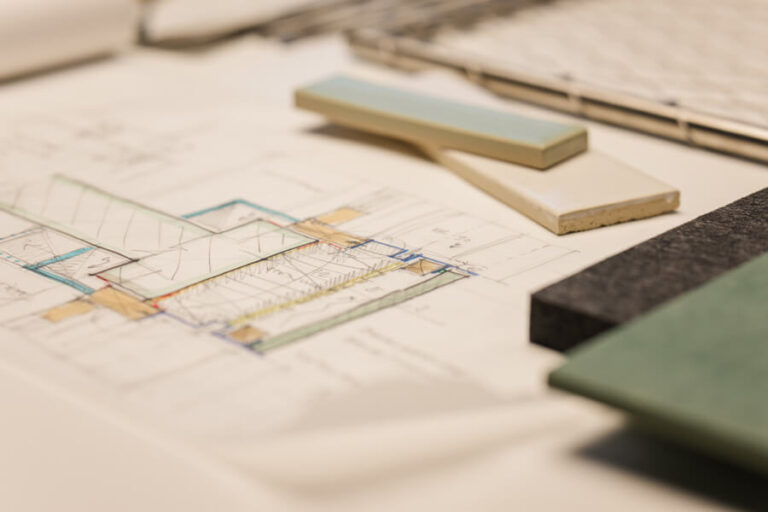 Pläne und Muster eines Architektur Projektes